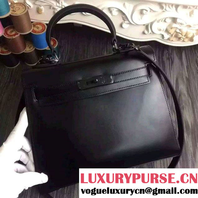 hermes kelly 28 so black bag in box leather