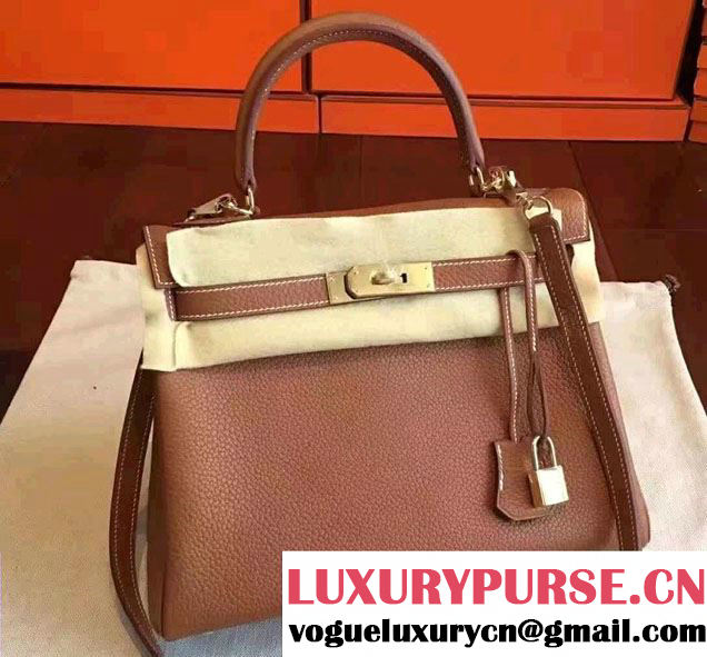 Hermes Kelly 28cm/32cm Bag in Original Togo Leather Khaki