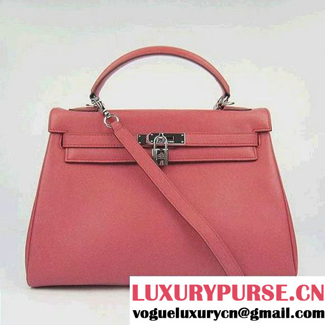 Hermes Kelly 32cm Bags Togo Leather 6108 Light Red Silver