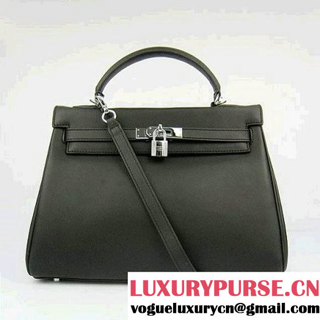 Hermes Kelly 32cm Bags Togo Leather 6108 Black Silver