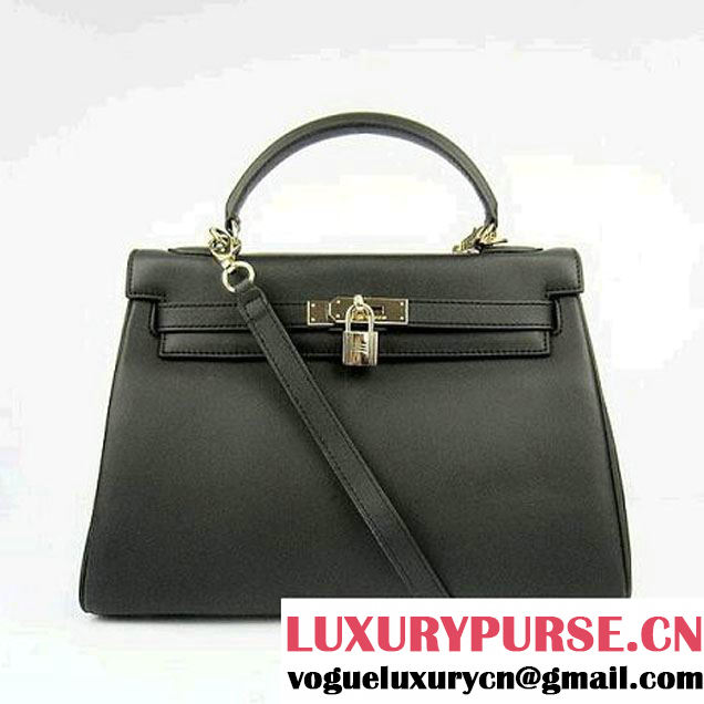 Hermes Kelly 32cm Bags Togo Leather 6108 Black Golden