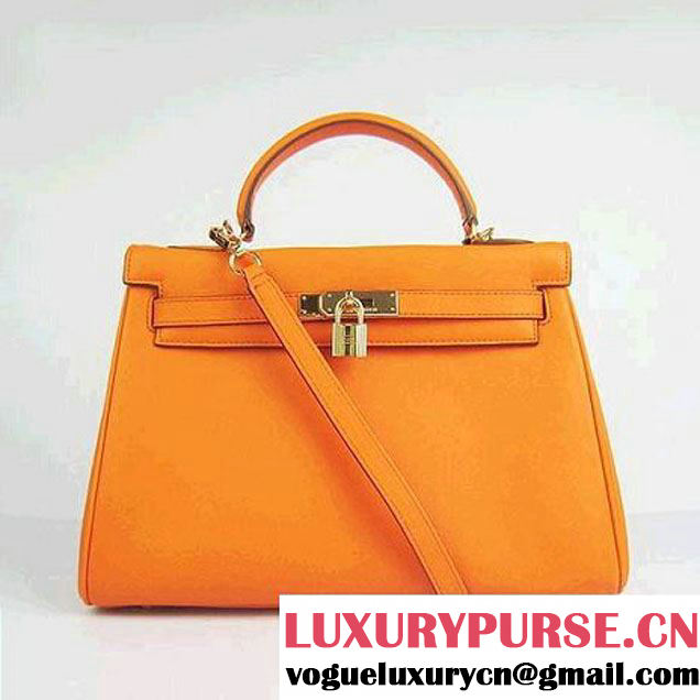 Hermes Kelly 32cm Bags Togo Leather 6108 Orange Golden