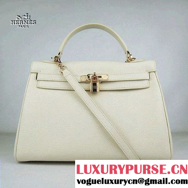 Hermes Kelly 32cm Togo Leather Bag Beige 6108 Gold Hardware