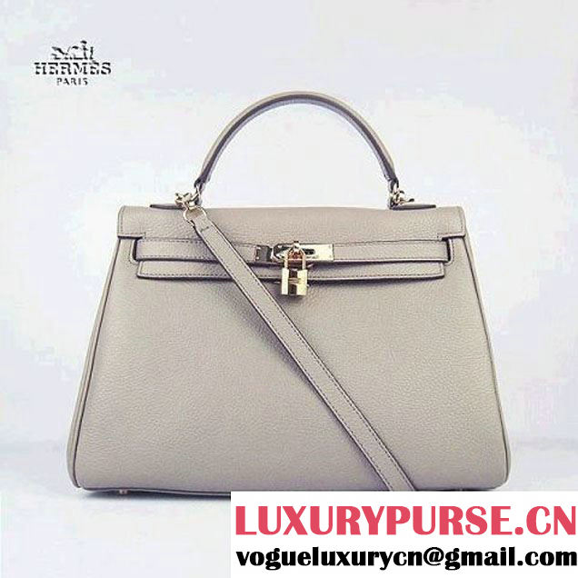 Hermes Kelly 32cm Togo Leather Bag Grey 6108