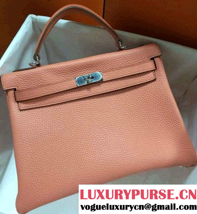 Hermes Kelly 32cm Original Togo Leather Bag Lobster Pink