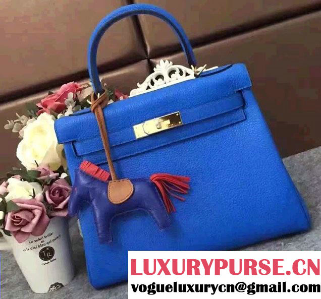 Hermes Kelly 28cm/32cm Bag in Original Togo Leather Light Blue