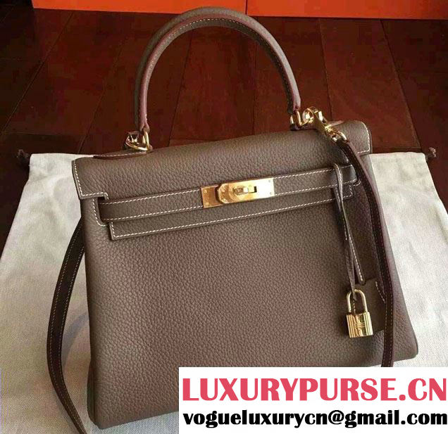 Hermes Kelly 28cm/32cm Bag in Original Togo Leather Etoupe