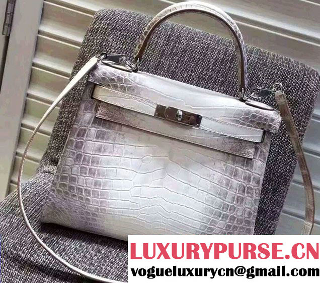 Hermes Crocodile Kelly 28/32cm Bag Himalaya 2016