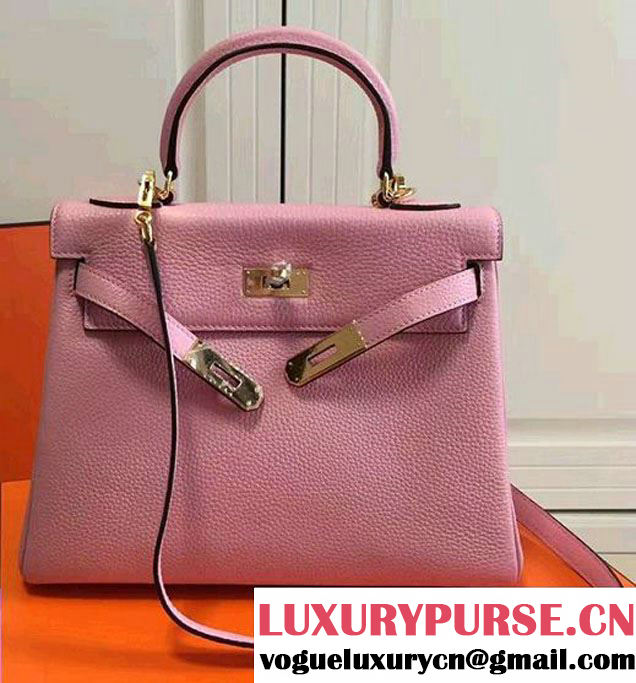 Hermes Kelly 28CM/32CM Bag In Togo Leather With Gold Hardware Pink