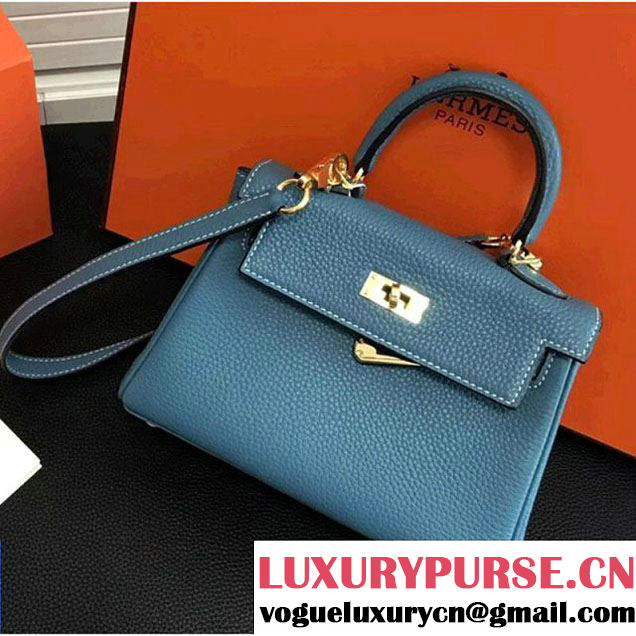 Hermes kelly 20cm Togo Calfskin Leather Bag Blue (FL-7122364 )