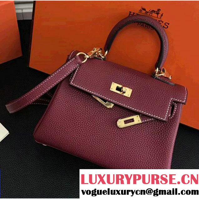 Hermes kelly 20cm Togo Calfskin Leather Bag Burgundy (FL-7122361 )