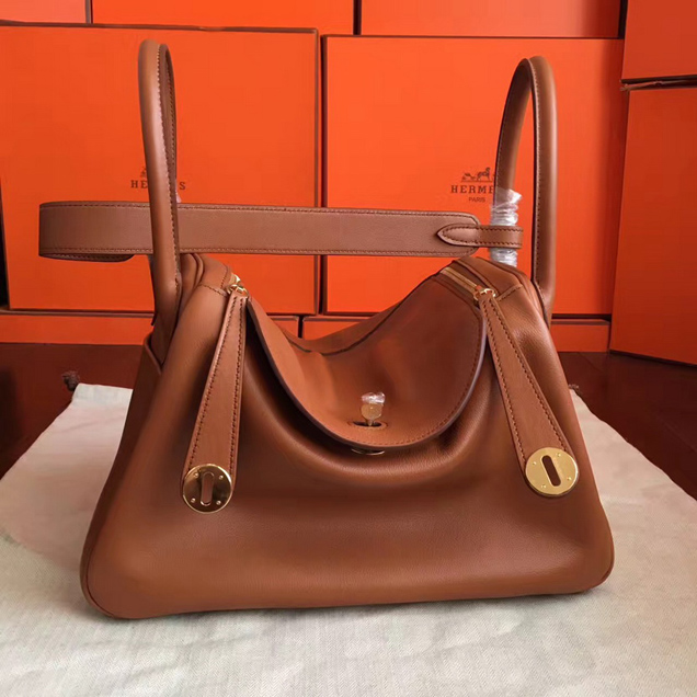 Hermes Lindy 30cm Bag Gold Swift Leather