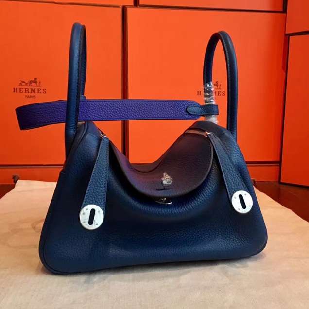 Hermes Lindy 26cm Bag Sapphire Togo Leather