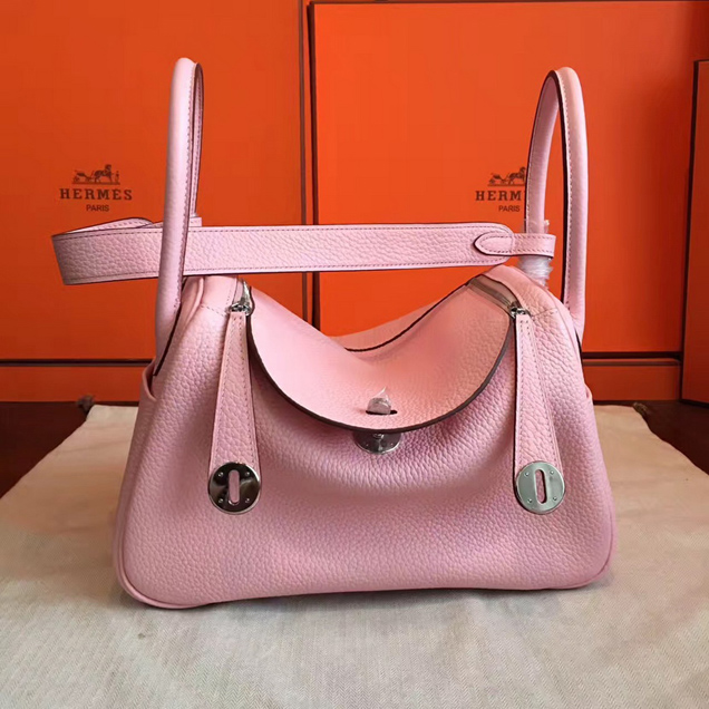 Hermes Lindy 26cm Bag Pink Togo Leather