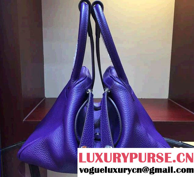 Hermes Leather Lindy 30cm Bag Purple 2016