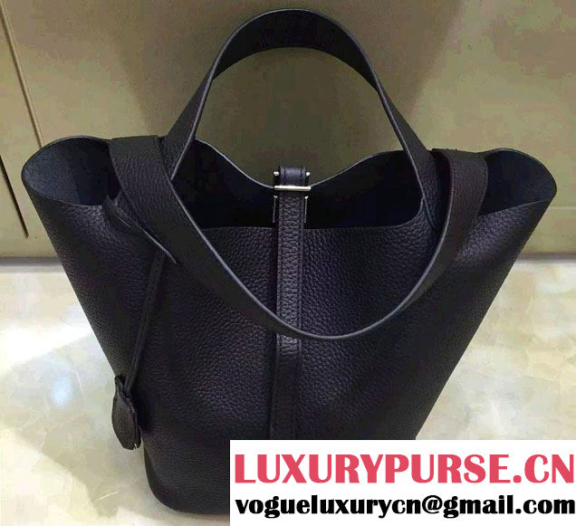 Hermes Togo Leather Picotin Lock Bag Black