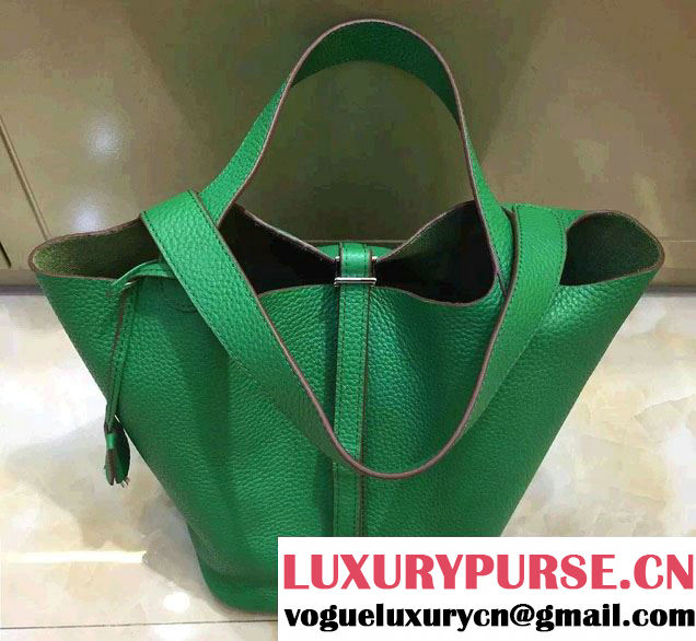 Hermes Togo Leather Picotin Lock Bag Green