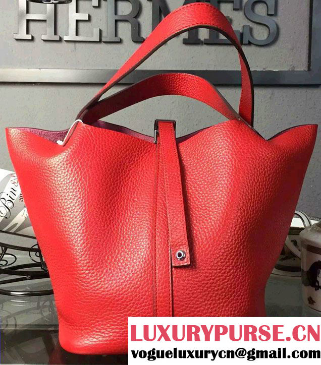 Hermes Togo Leather Picotin Lock Bag Red