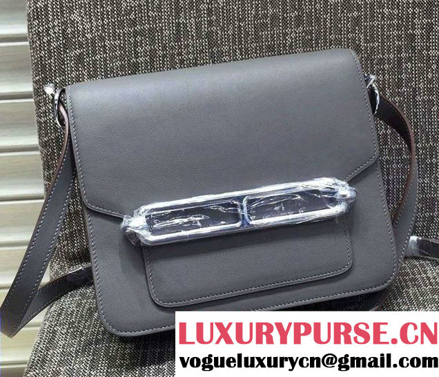 Hermes Original Swift Leather Roulis Bag Dark Gray 2016