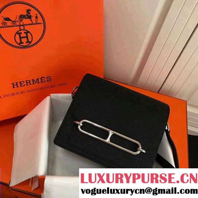 Hermes Sac Roulis Togo Leather Bag Black 2017 (FL-7122251 )