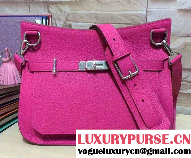 Hermes Original Togo Leather Jypsiere 28cm/34cm Shoulder Bag Fushia