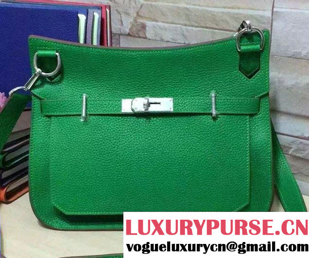 Hermes Original Togo Leather Jypsiere 28cm/34cm Shoulder Bag Green