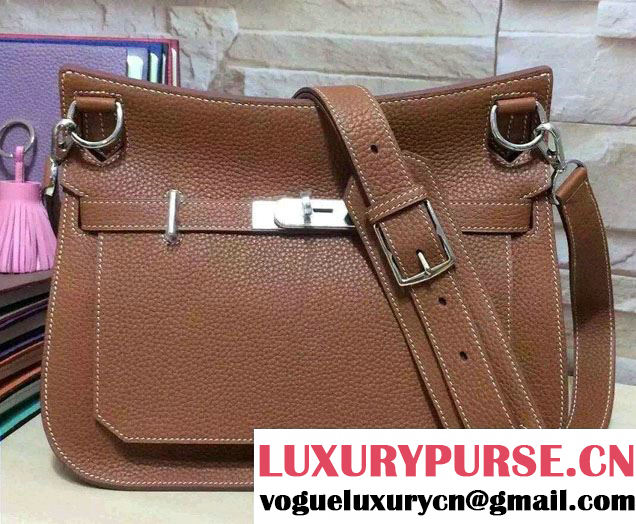 Hermes Original Togo Leather Jypsiere 28cm/34cm Shoulder Bag Brown