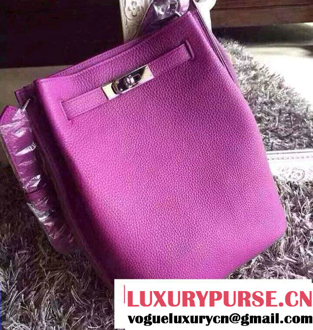 Hermes Original Togo Leather So Kelly 22cm Bag Purple