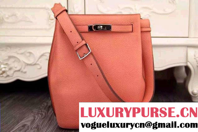 Hermes Original Togo Leather So Kelly 22cm Bag Lobster Pink