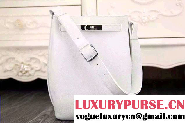 Hermes Original Togo Leather So Kelly 22cm Bag White