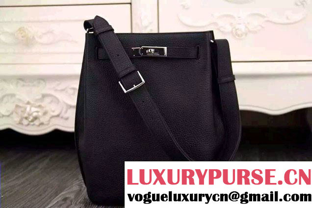 Hermes Original Togo Leather So Kelly 22cm Bag Black