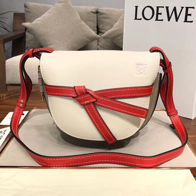 Loewe Original Calfskin Gate Small Bag White