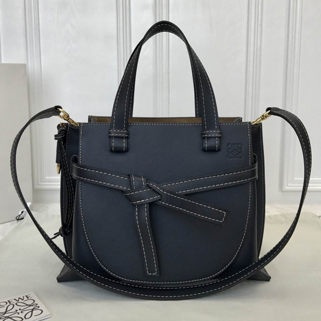 Loewe Gate Top Handle Small Bag Midnight Blue