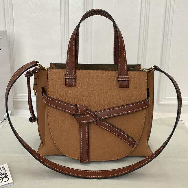 Loewe Gate Top Handle Small Bag Light Caramel