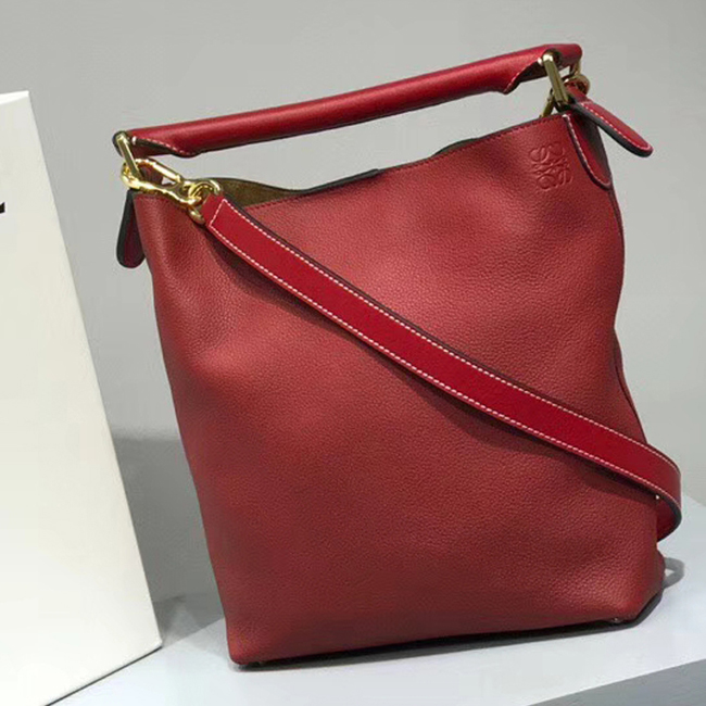 Loewe T Bucket Small Bag Red Soft Grained Calf