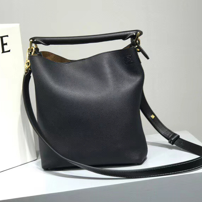 Loewe T Bucket Small Bag Black Soft Grained Calf