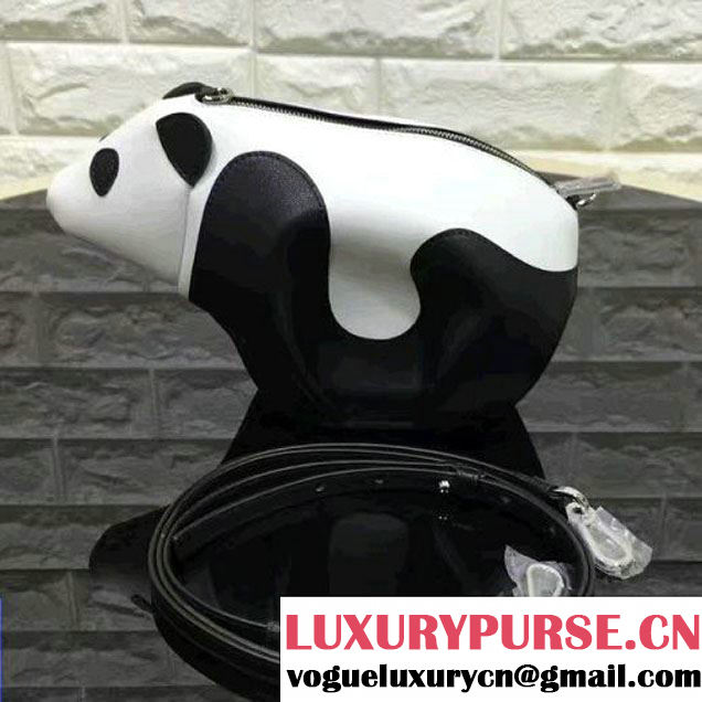 Loewe Calfskin Panda Mini Bag Black/White 2016 (2B080-6101101 )