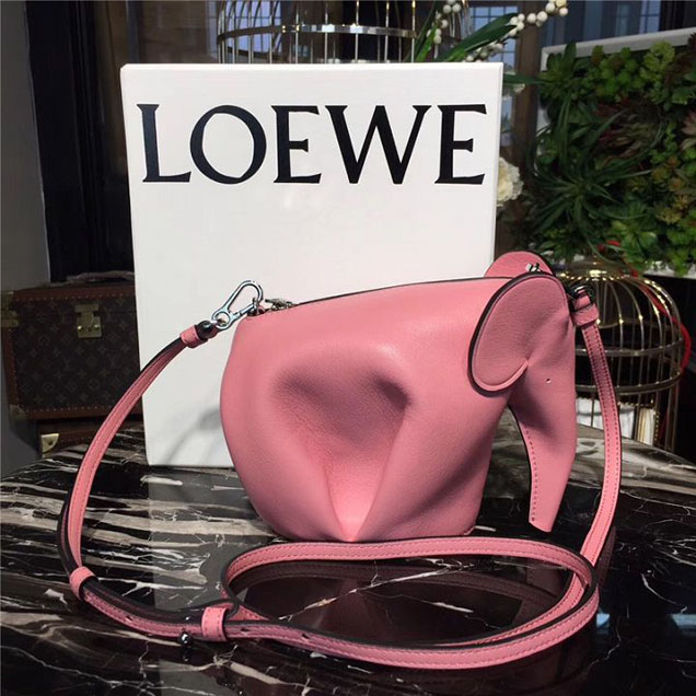 Loewe Elephant Mini Bag 20cm Calfskin Leather Fall Winter 2017 Collection Candy Pink