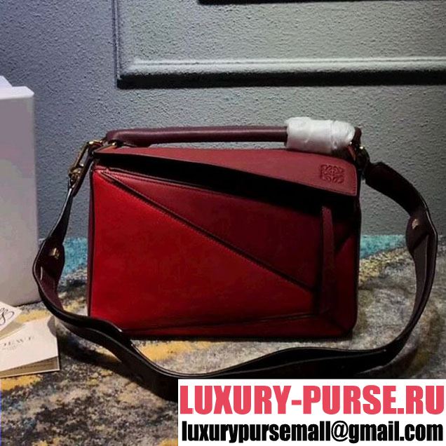 Loewe Calfskin Small Puzzle Bag Red/Burgundy (OZZ-8011818 )