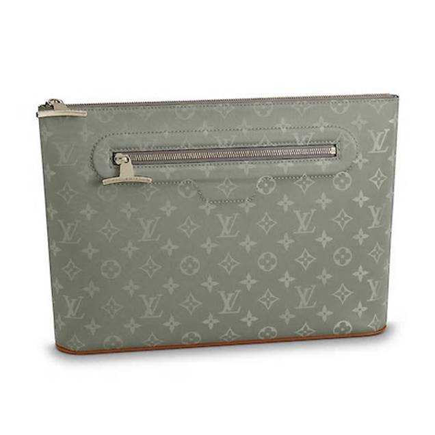 Louis Vuitton Pochette Cosmos Clutch Bag Monogram Titanium Canvas Fall Winter 2018 Collection M63240 Grey