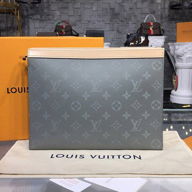 Louis Vuitton Monogram Titanium Canvas Pochette Voyage MM Bag 2018