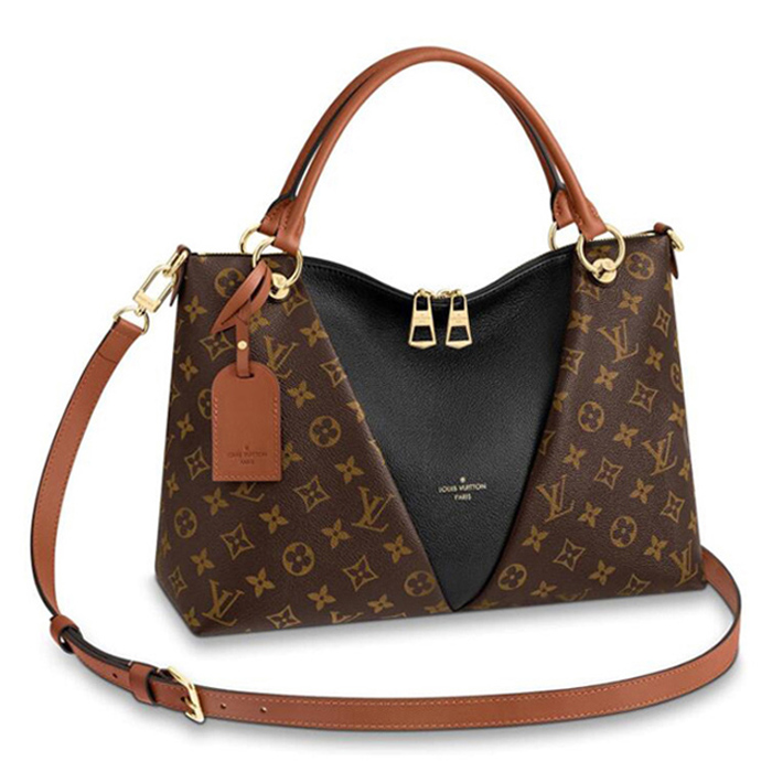 Louis Vuitton V Tote MM M43948 Monogram Canvas Black