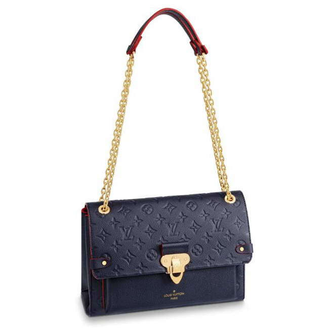 Louis Vuitton M43925 Vavin MM Monogram Empreinte Leather Navy Blue