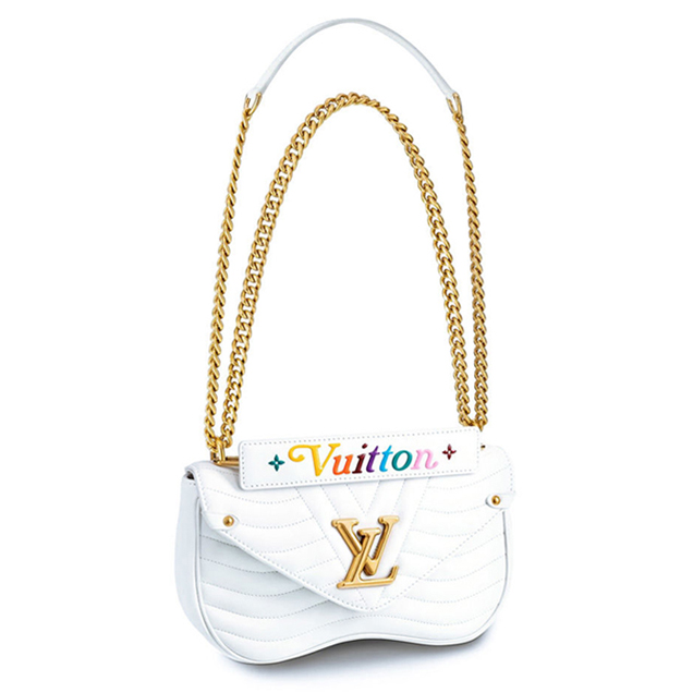 Louis Vuitton Original Calfskin New Wave Chain Bag PM M51936 White