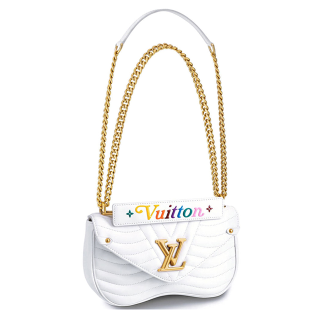 Louis Vuitton New Wave Chain Bag MM Quilted Calfskin Leather Fall Winter 2018 Collection M51945 Soft-White Snow