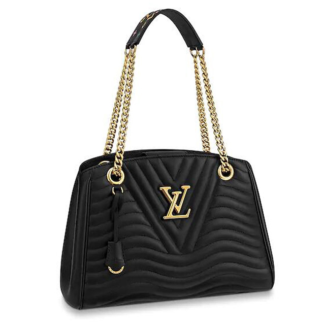 Louis Vuitton New Wave Chain Tote Bag MM Quilted Calfskin Leather Fall Winter 2018 Collection M51496 Deep-Black Noir