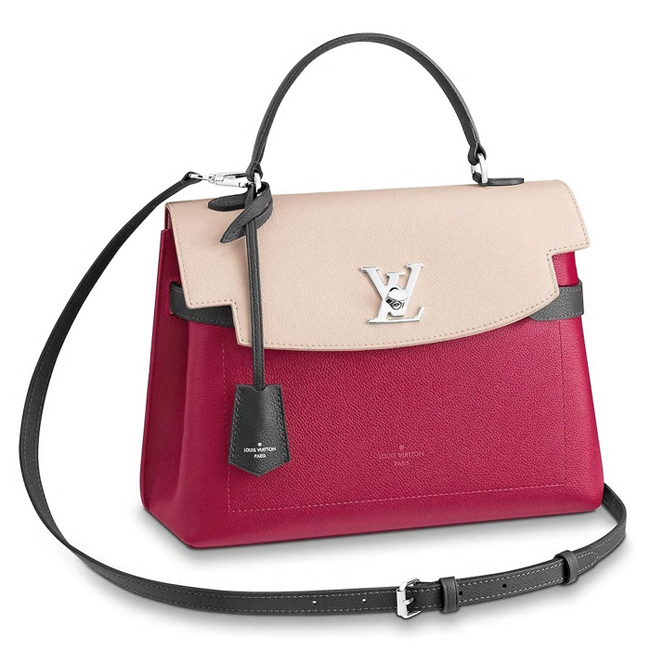 Louis Vuitton Lockme Ever M52431 Soft Calfskin Lie de Vin Red Creme Beige