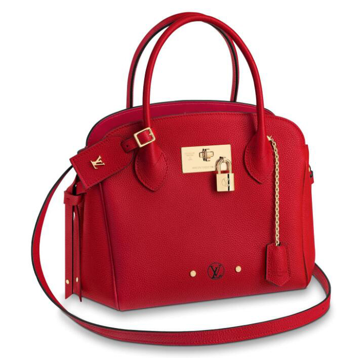 Louis Vuitton Milla PM M54349 Calf Leather Ruby Red