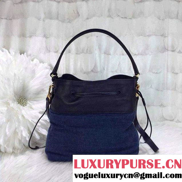 Miu Miu Denim Hobo Bag Blet Blue 2015 (1B030-2284 )