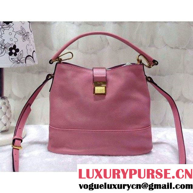 Miu Miu Leather Hobo Bag Pink 2015 (1B030-2873 )